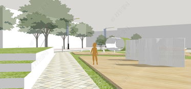精品城市绿地小游园公园小广场景观规划SU模型设计模型下载